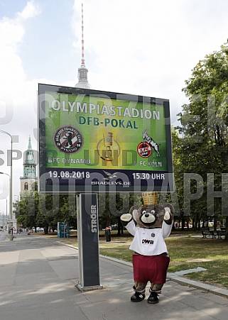 Werbung mit Teddy für die 1.Runde im DFB-Pokal
