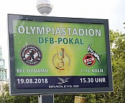 Werbung mit Teddy für die 1.Runde im DFB-Pokal