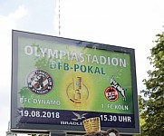 Werbung mit Teddy für die 1.Runde im DFB-Pokal