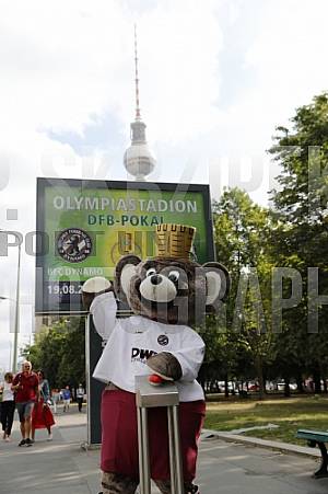 Werbung mit Teddy für die 1.Runde im DFB-Pokal