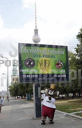 Werbung mit Teddy für die 1.Runde im DFB-Pokal