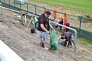 Arbeitseinsatz im Sportforum Berlin im Stadion