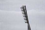 Sprengung der Flutlichtmast im Friedrich Ludwig Jahn Sportpark