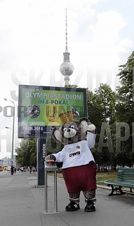 Werbung mit Teddy für die 1.Runde im DFB-Pokal